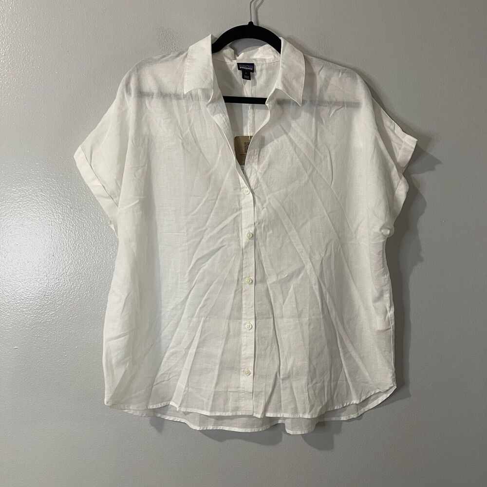 PATAGONIA A/C Lightweight Shirt White Large White like new Cotton Coastal Nature